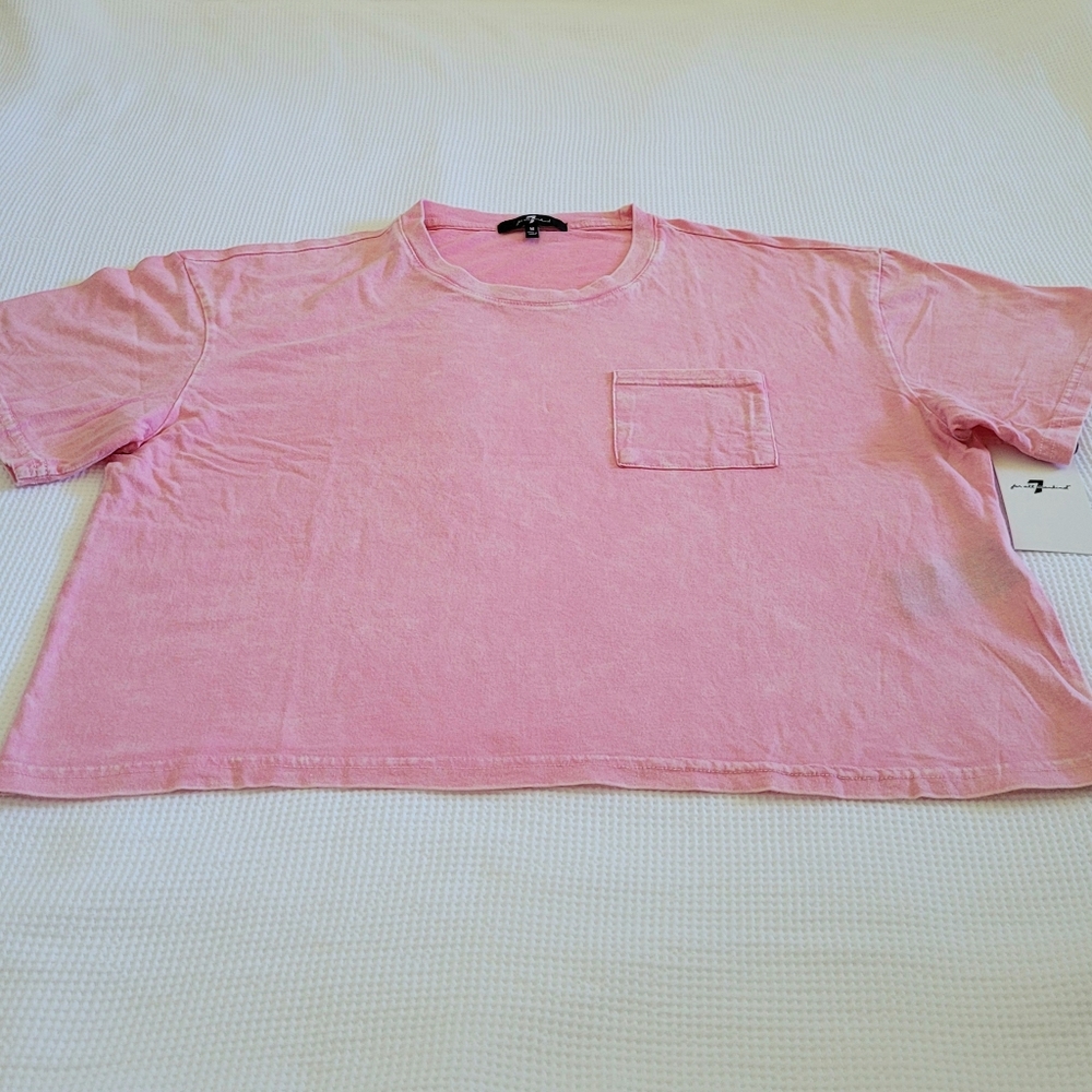 7 For All Mankind Pink💗 Stonewashed Tee - NWT - Picture 9 of 12